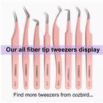 Custom Logo Lash Tweezers Factory - Professional Straight Fiber Tip Applicator