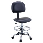 ESD Cleanroom Chair Supplier - Adjustable PU Leather with Foot Rest