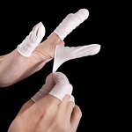 White Latex Finger Cots Factory - Anti-static Waterproof Disposable 100pcs/Bag