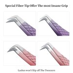 Print Logo Eyelash Tweezers Manufacturer - 45 75 90 Degree Nano Grip Tweezers