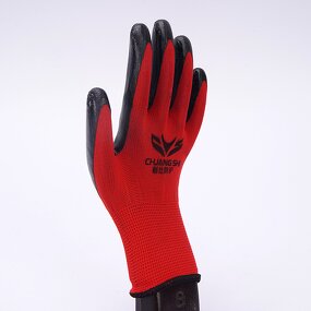 Nitrile Work Gloves Manufacturer - Black Coated Construction Grip Gloves