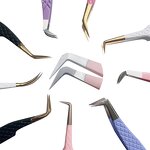 Print Logo Eyelash Tweezers Manufacturer - 45 75 90 Degree Nano Grip Tweezers