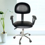 ESD Leather Lab Chair Manufacturer - Dust-Free Workshop Lift Rotate PU Chair