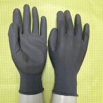 Safety Gloves Supplier - Black Gray PU Palm Coating Work Gloves
