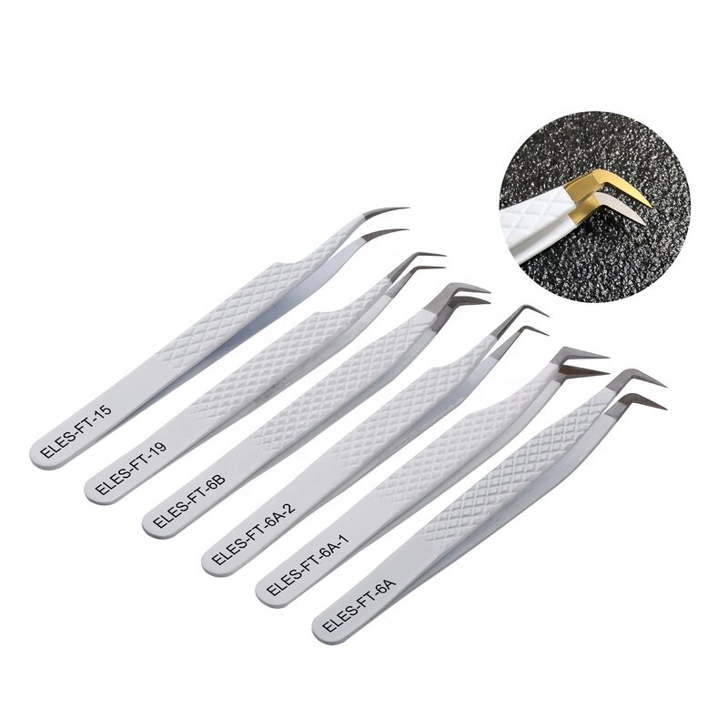 Eyelash Tweezers Factory - Free Custom Logo Diamond Grip Fiber Tip Tweezer
