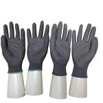 Safety Gloves Supplier - Black Gray PU Palm Coating Work Gloves