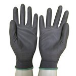 Safety Gloves Supplier - Black Gray PU Palm Coating Work Gloves