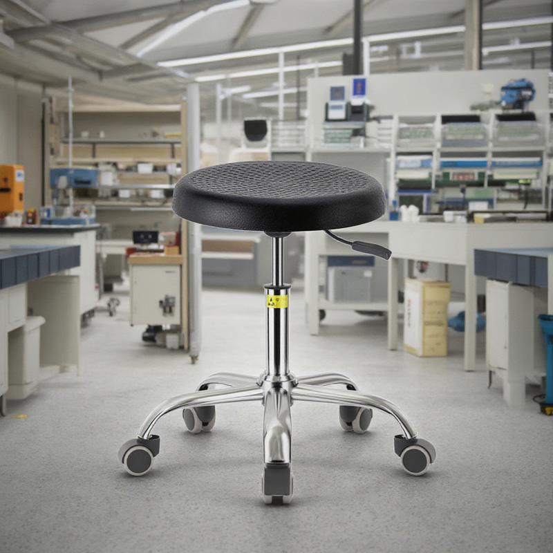 ESD Stool Factory - Simple PU Foam Lift Rotate Industry Laboratory Stool