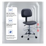 ESD Cleanroom Chair Supplier - Adjustable PU Leather with Foot Rest