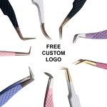 Print Logo Eyelash Tweezers Manufacturer - 45 75 90 Degree Nano Grip Tweezers