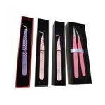 Lash Tweezers Supplier - J Curve Beige Blue Fiber Tip Nano Tip Tweezers