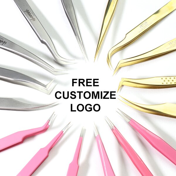 Eyelash Tweezers Factory - Free Custom Logo Volume 90 Degree Lash Tweezers