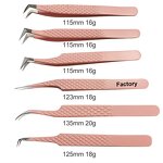 Custom Logo Lash Tweezers Factory - Professional Straight Fiber Tip Applicator