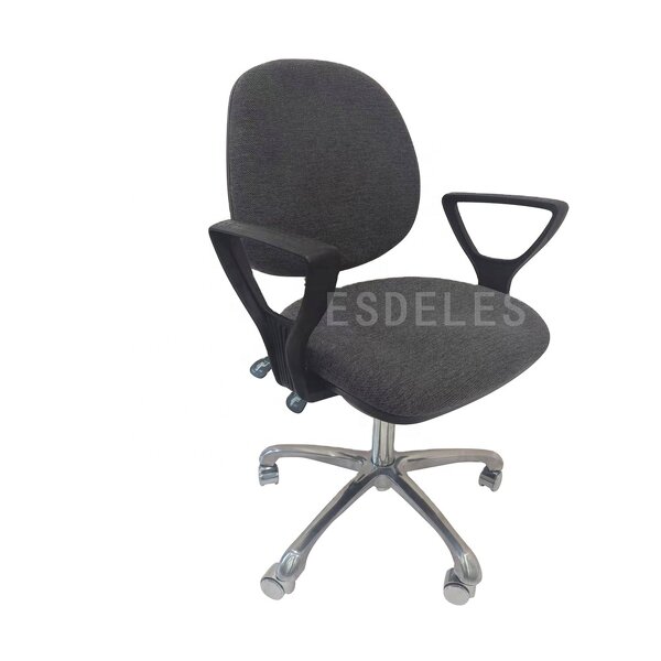 ESD Fabric Chair Factory - Aluminum Swivel Rotate Lift Arm Rest Chair