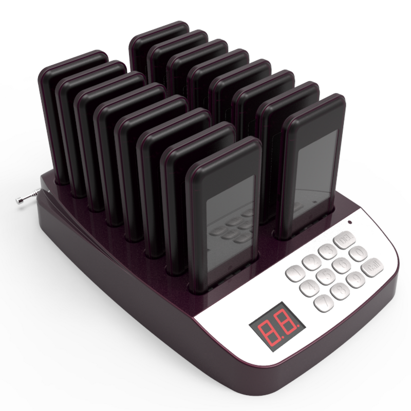 Hotel Restaurant Paging System Supplier - 16-Unit 433MHz 500m Range