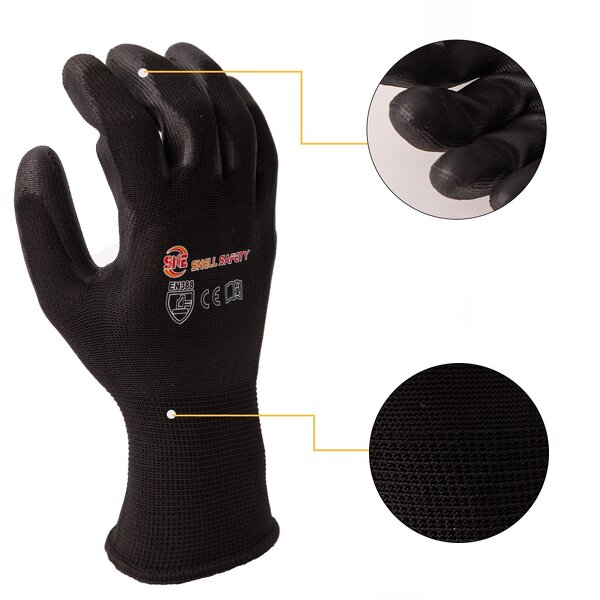 Work Safety Gloves Supplier - Factory Custom Logo Grey White Nylon