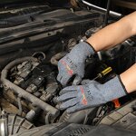 Latex Coated Gloves Supplier - Snell Safety 10 Gauge Black Crinkle