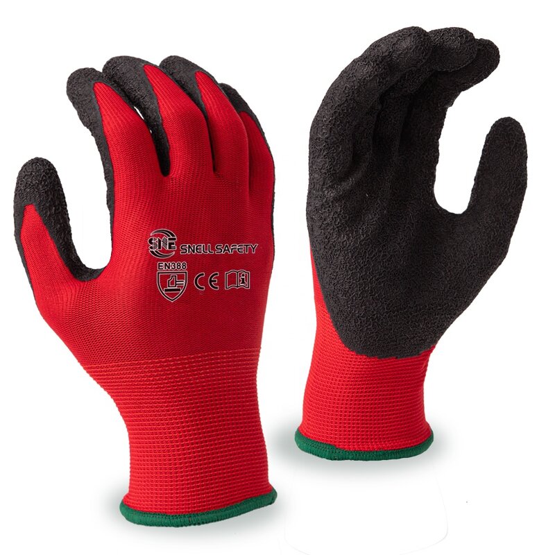 Worker Hand Gloves Manufacturer - Custom Red Black with Logo
