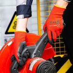 Worker Hand Gloves Manufacturer - Custom Red Black with Logo