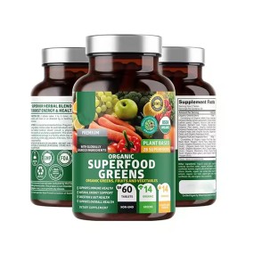 OEM Organic Super Food Greens Tablets Natural Fruit and Veggie Supplement with Alfalfa Beet Root Ginger Support Immunity Health