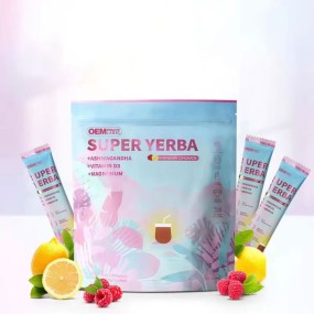 Herbal Supplement Yerba Mate Instant Tea Powder 10:1 Raspberry Lemonade Flavor Blend Powder Natural Energy Booster