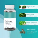 Hot Selling Organic Natural Energy Booster Detox Body Deodorant Chlorophyll Capsules Supplement Benefits for Immunity Skin