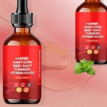 Hot Sale in Stock OEM/ODM Pepper Drops ALL in ONE Hawthorn Berry Vitamin D3 K2 Beet Root Turmeric Liquid Drops