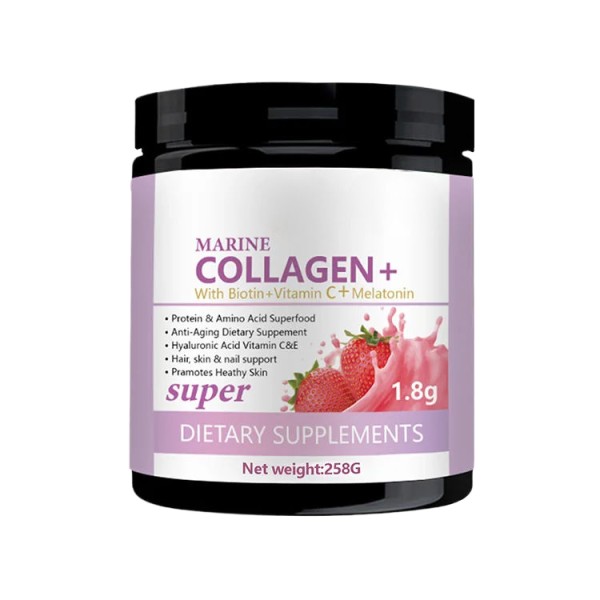 OEM Private Label Skin Whitening Brightening Collagen Powder Hyaluronic Acid Vitamin C Skin Hair Nail Support