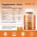 OEM/ODM Factory Supply Health Care Supplement 750mg Nicotinamide Adenine Dinucleotide NAD+ Gummies Support Energy