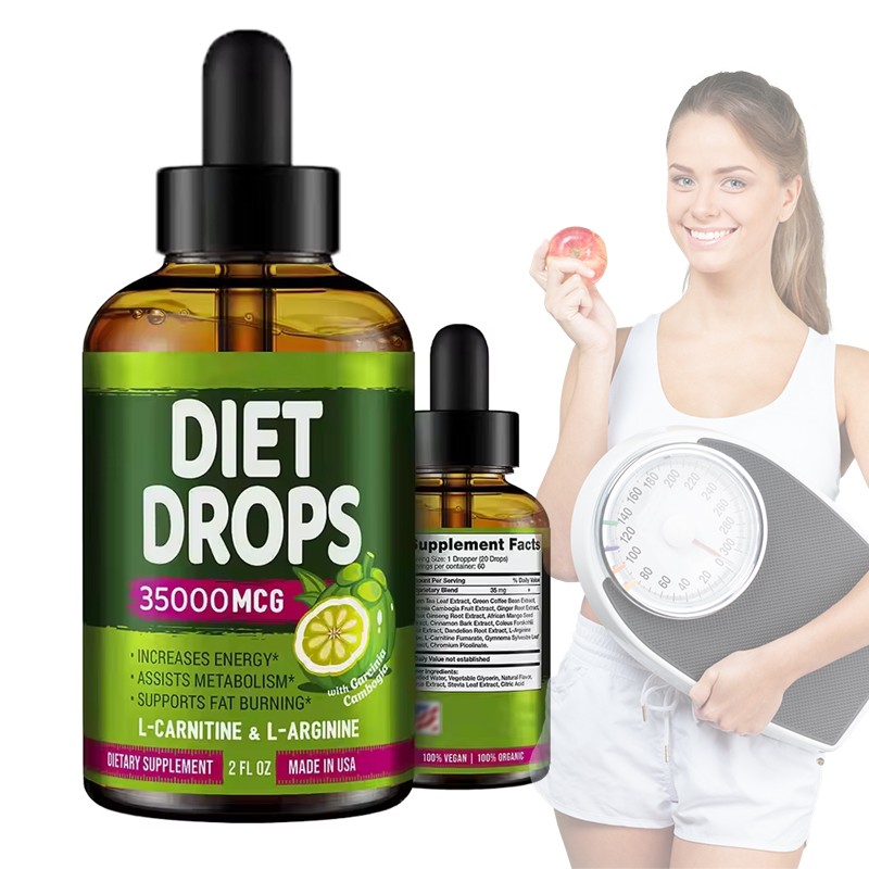 100% Organic Better Energy Natural Metabolism Booster Fast Diet Drops with Garcinia Cambogia Appetite Suppressant for Women Men