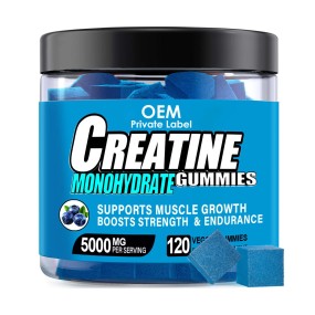 Custom Sports Pre Workout Muscle Growth Pills 5000mg Creatine Monohydrate Gummies Energy Boosting Creatine Gummy Supplement