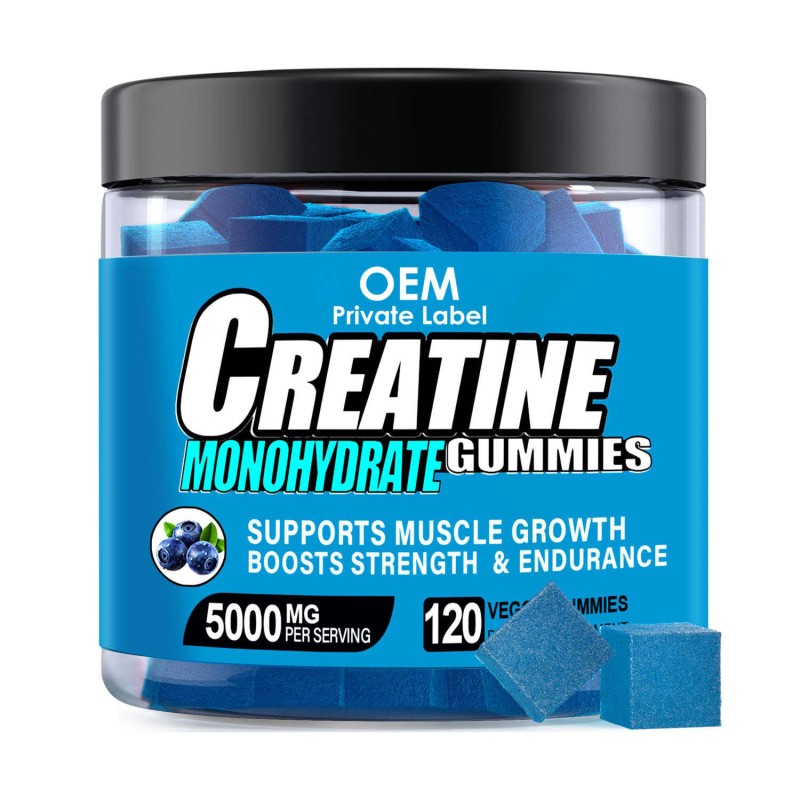 Custom Sports Pre Workout Muscle Growth Pills 5000mg Creatine Monohydrate Gummies Energy Boosting Creatine Gummy Supplement