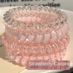 韩国女孩高品质夏季所有匹配发绳耐用发饰弹性橡胶葡萄椰子电话线设计