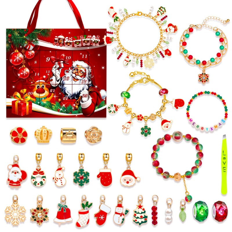 European American DIY Children's Bracelet Jewelry Golden Christmas Holiday Gift Wholesale Fashion Bangles for Youngsters