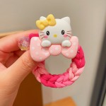 批发可爱的卡通缎面发绳DIY发饰皮革覆盖彩虹编织儿童和妇女的发带