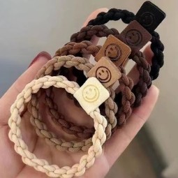 批发价格妇女的高灵敏度新捻编织发绳高马尾发配件与橡皮筋