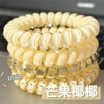 韩国女孩高品质夏季所有匹配发绳耐用发饰弹性橡胶葡萄椰子电话线设计