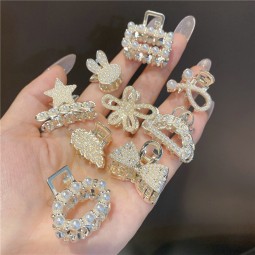 女人的迷你头发爪夹美丽的后头半发夹小刘海头饰的女孩新的发饰