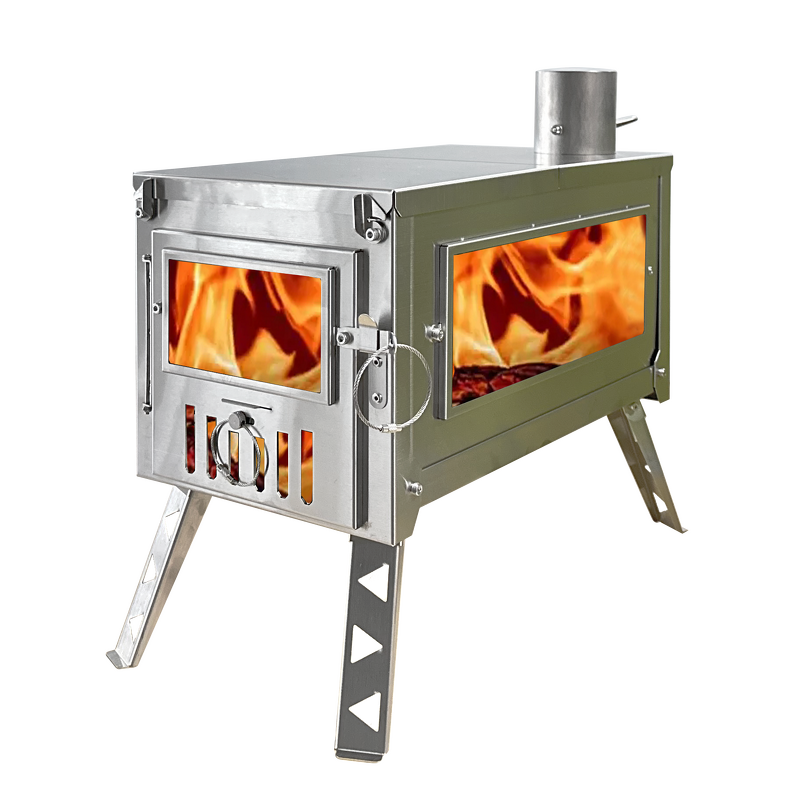 Stainless Steel Tent Stove Manufacturer - 100% 304 Portable with 3m Chimney Pipe