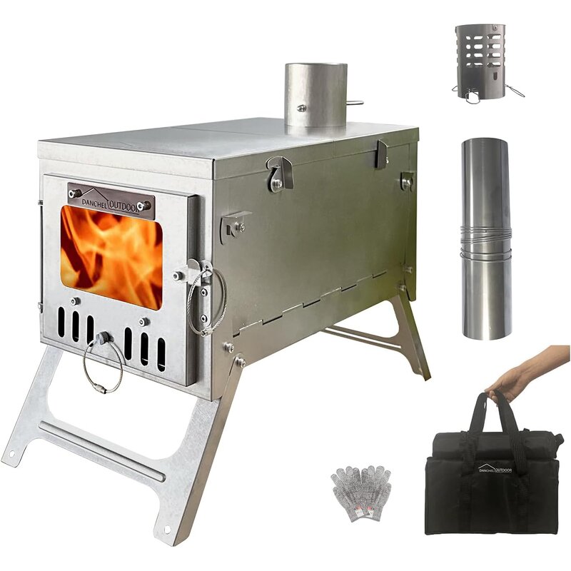 Titanium Wood Stove Manufacturer - Folding with Spark Arrestor for Hot Tent