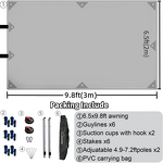 Car Side Awning Manufacturer - Suction Cup Sunshade Waterproof 2x3m Gray