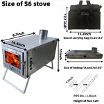 Portable Stainless Steel Stove Supplier - Folding Camp Wood Stove with Pipes