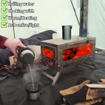 Titanium Wood Stove Factory - Portable with Side Glass and 2.2m Pipes
