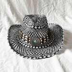 Beach Hat Supplier - Handmade Black White Two-Tone Woven