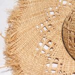 Beach Hat Supplier - Unisex Raffia Wide Brim with Fringe