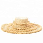 Straw Hat Supplier - Handmade Flat Top Raffia with Tassel