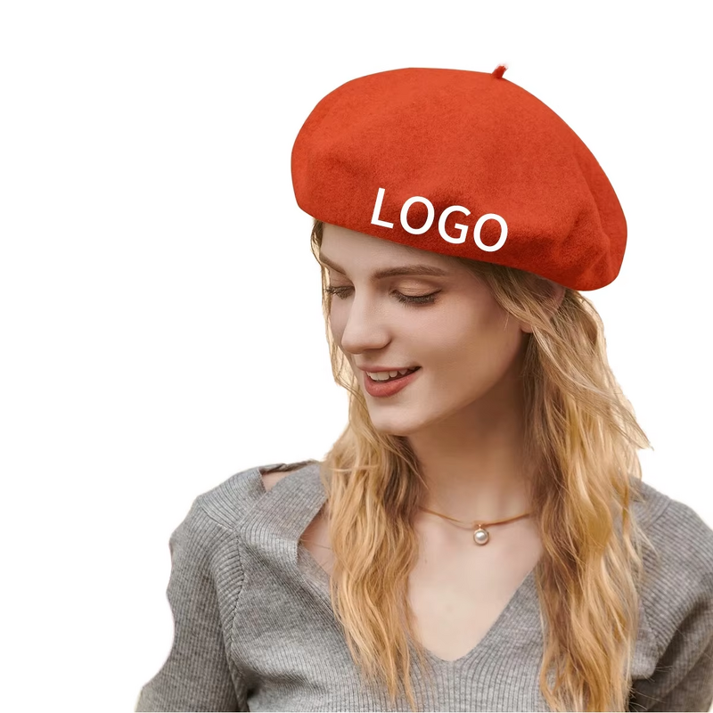 Wool Beret Supplier - Custom French Embroidery Logo Fleece