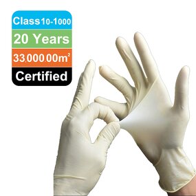 Cleanroom Latex Gloves Supplier - Class 5 100 1000 Non-slip