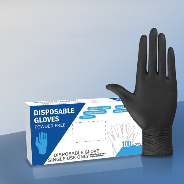 Disposable Nitrile Gloves Manufacturer - Powder Free Tattoo Black