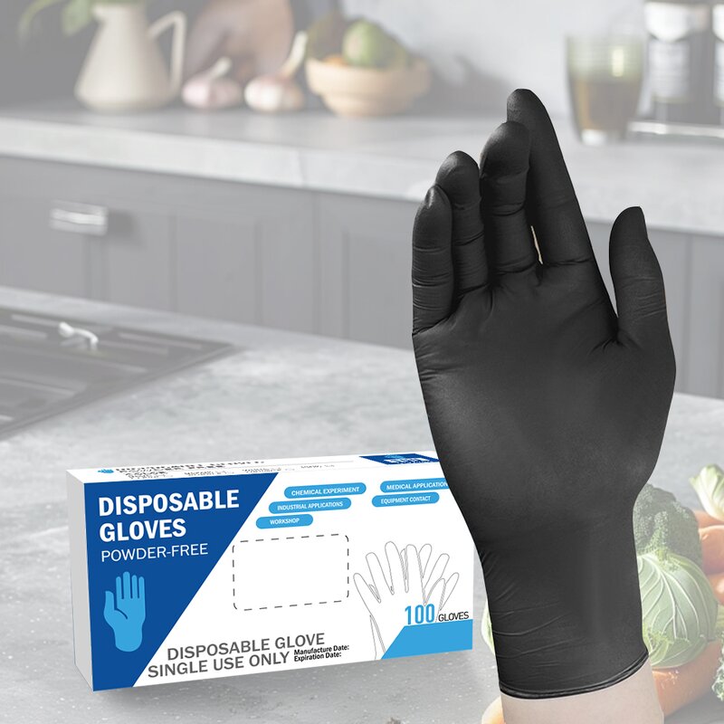 Disposable Latex Gloves Manufacturer - Waterproof Protective Black